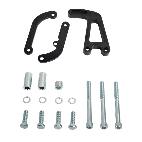 Power Steering Pump Bracket Polished for SBC Chevrolet 327 350 383 LWP Black