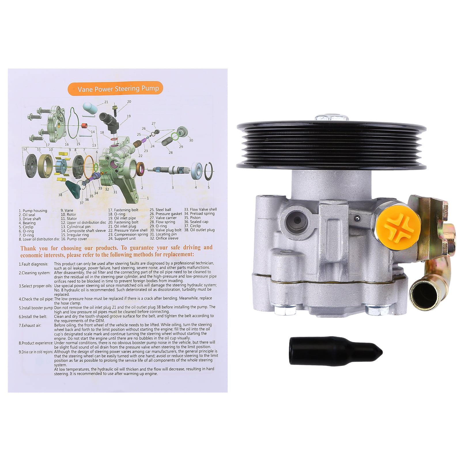 3.3L Power Steering Pump Compatible With Nissan Frontier 1999 2001 2002 - View #6