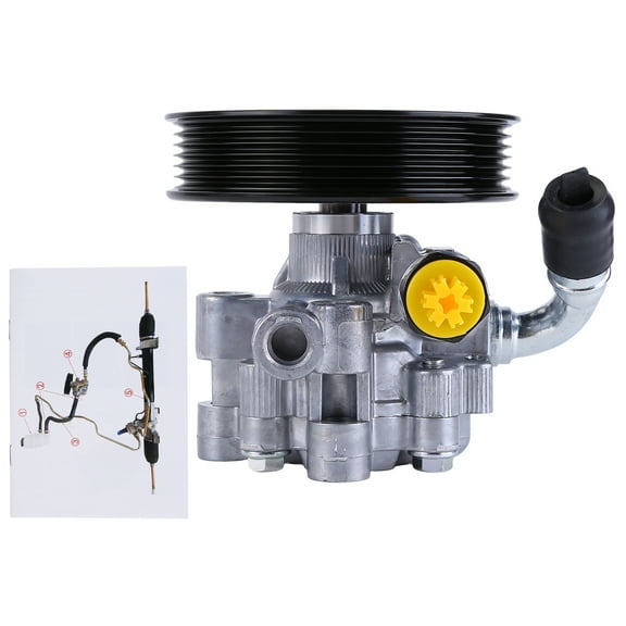 Power Steering Pump with Pulley Compatible for Dodge 300 V6 V8 2005-2010 Replaces 04892093AA