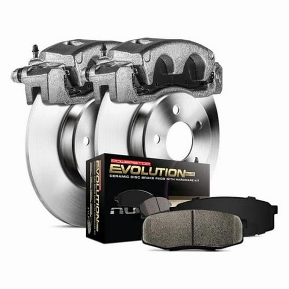 PowerStop Rear Stock Replacement Brake Pad and Rotor Kit with Calipers Fits: LEXUS Select Models KCOE1149A