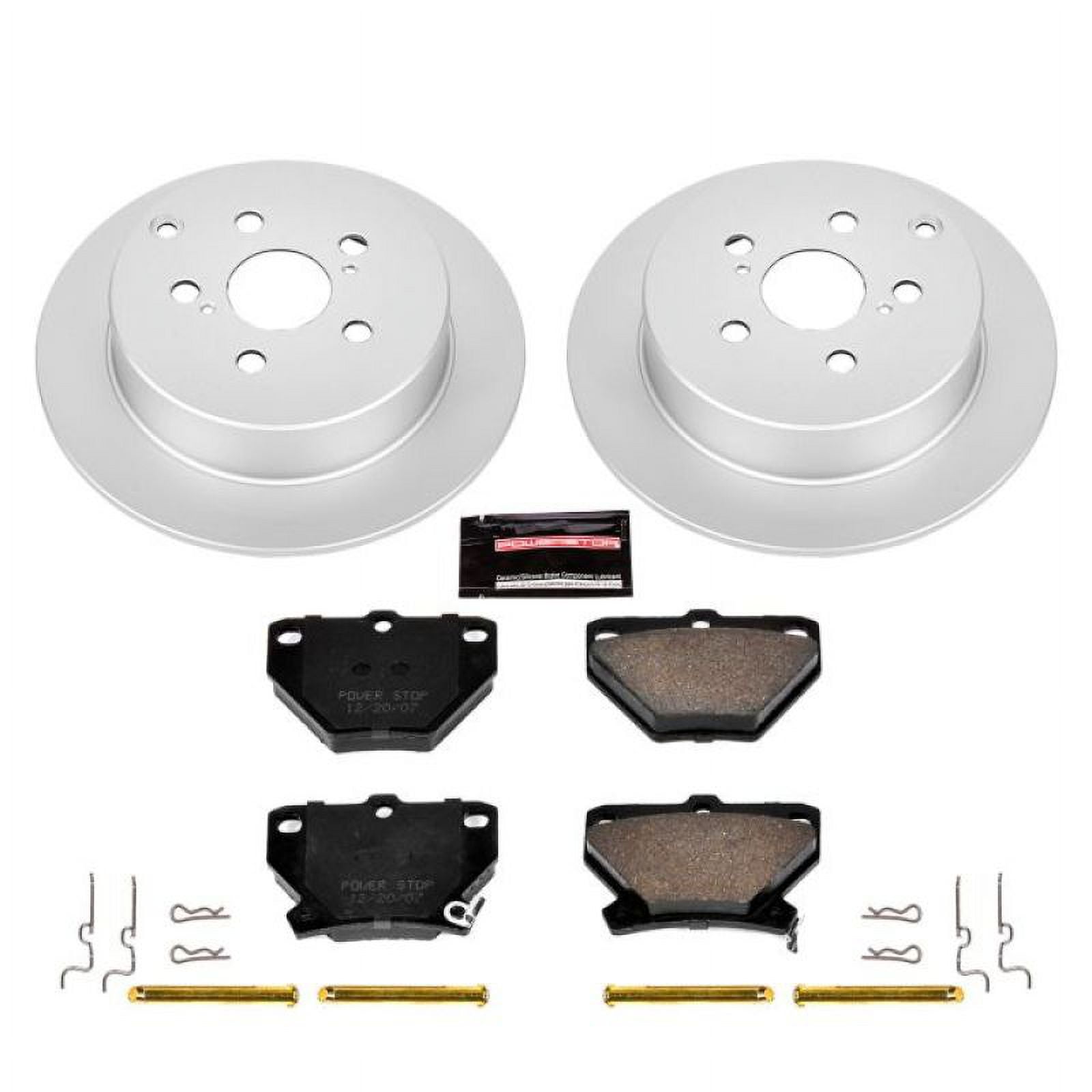 PowerStop Rear Geomet Coated Brake Rotor and Pad Kit Fits: PONTIAC TOYOTA Select Models CRK2318