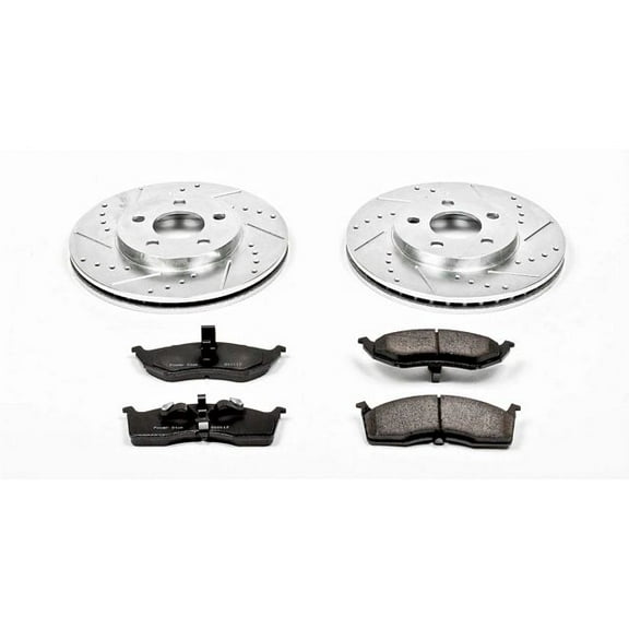 PowerStop Front Z23 Evolution Sport Carbon-Fiber Ceramic Brake Pad and Drilled & Slotted Rotor Kit Fits: DODGE PLYMOUTH Select Models K3143