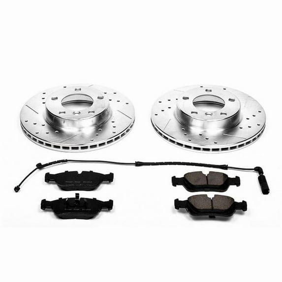 PowerStop Front Z23 Evolution Sport Carbon-Fiber Ceramic Brake Pad and Drilled & Slotted Rotor Kit Fits: BMW Select Models K497