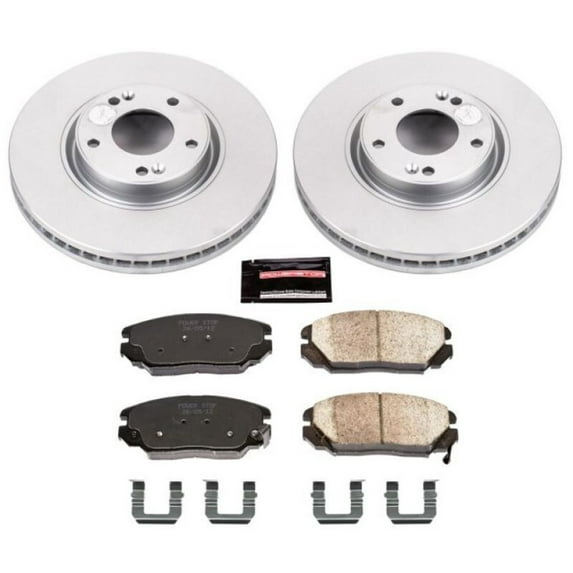 PowerStop Front Geomet Coated Brake Rotor and Pad Kit Fits: HYUNDAI KIA Select Models CRK4646
