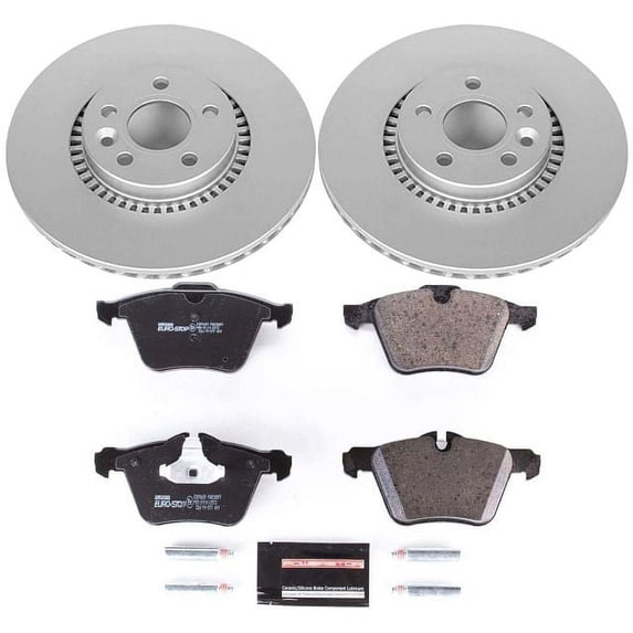 Power Stop Front Euro-Stop ECE-R90 Certified Brake Pad and Rotor Kit ESK5613 Fits 2012 Volvo S60