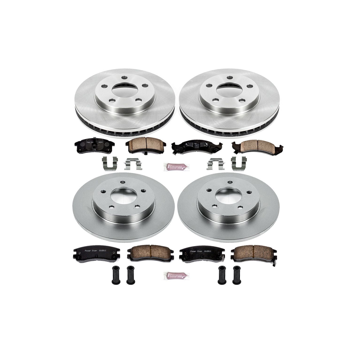 Power Stop Front and Rear Stock Replacement Brake Pad and Rotor Kit KOE2763