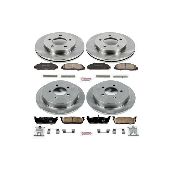 Power Stop Front and Rear Stock Replacement Brake Pad and Rotor Kit KOE1868