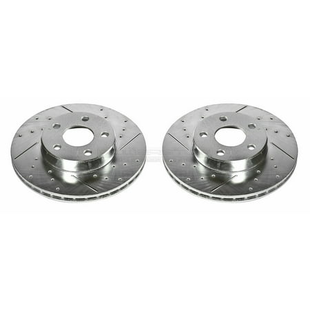 Power Stop Front Pair of Drilled and Slotted Brake Rotors AR8234XPR