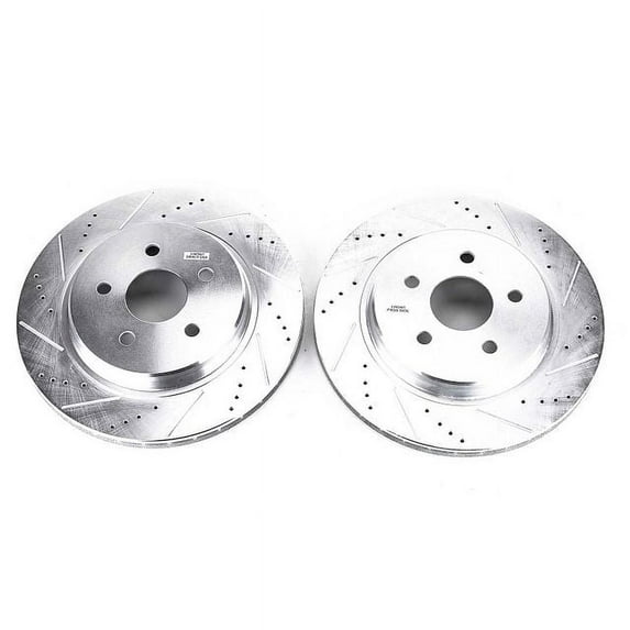 Power Stop Front Pair of Drilled and Slotted Brake Rotors AR8384XPR