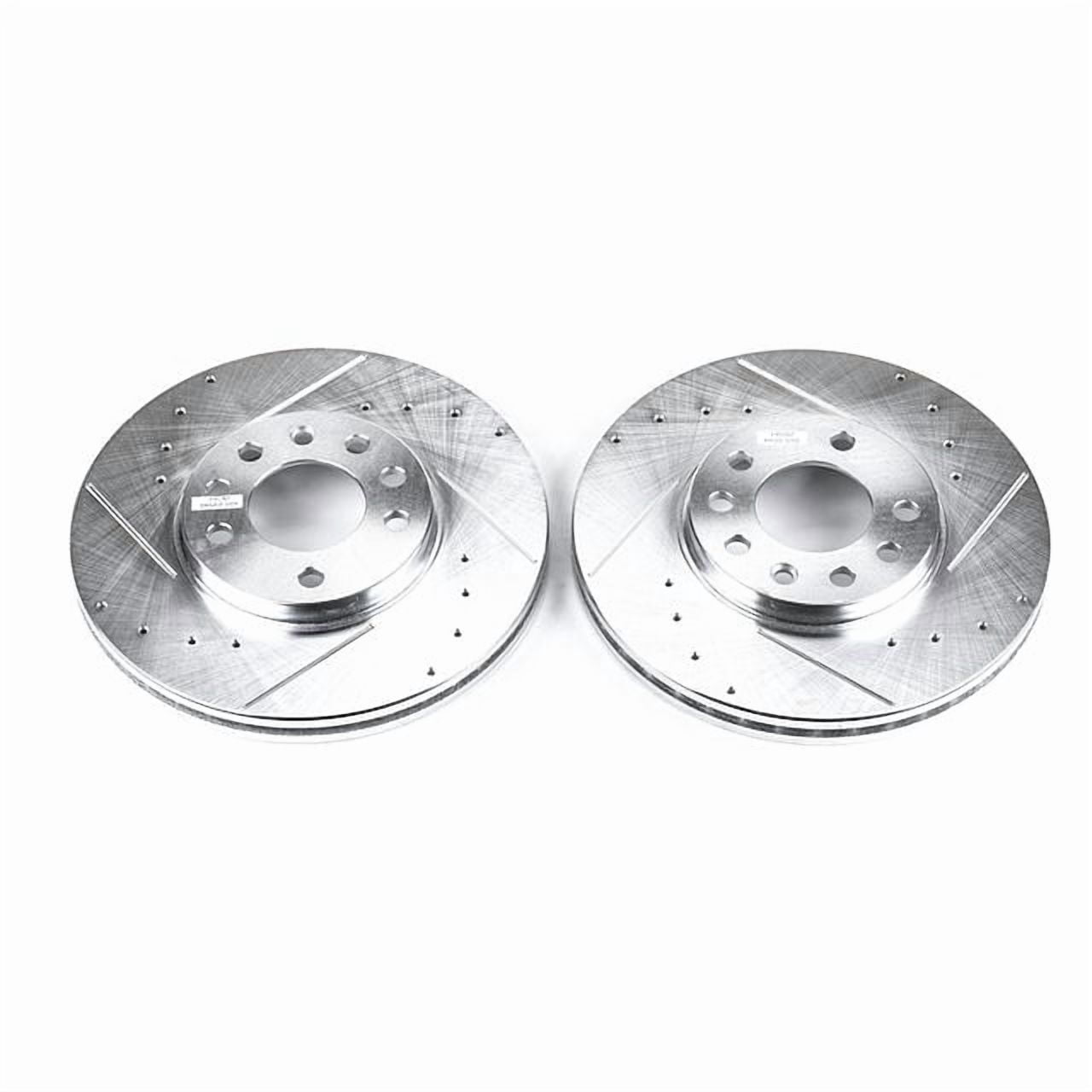 Power Stop Front Pair of Drilled and Slotted Brake Rotors EBR613XPR