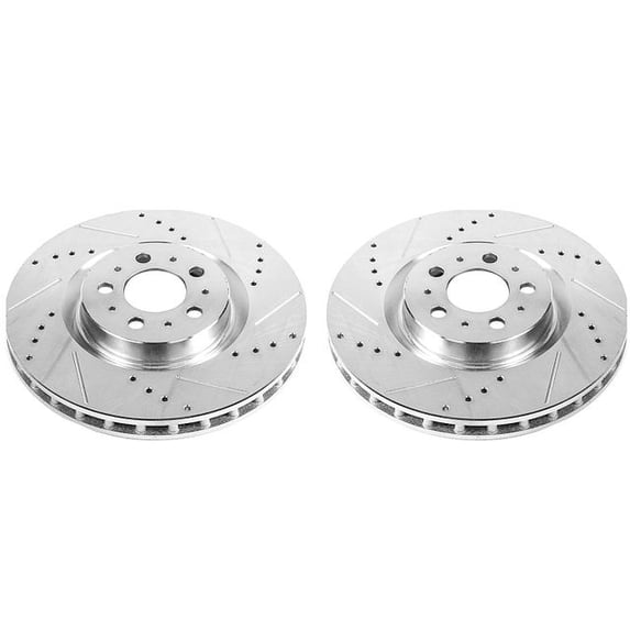 Power Stop EBR895XPR Evolution Drilled & Slotted Rotors -Front