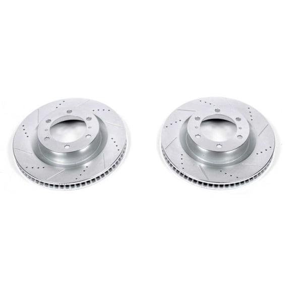 Power Stop Front Pair of Drilled and Slotted Brake Rotors JBR1395XPR