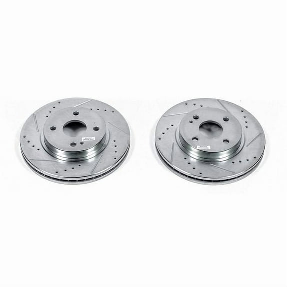 Power Stop Front Pair of Drilled and Slotted Brake Rotors JBR1561XPR