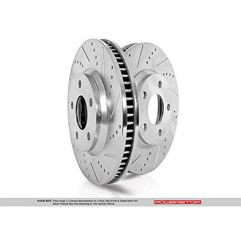 Power Stop Front Pair Of Drilled And Slotted Brake Rotors JBR1554XPR