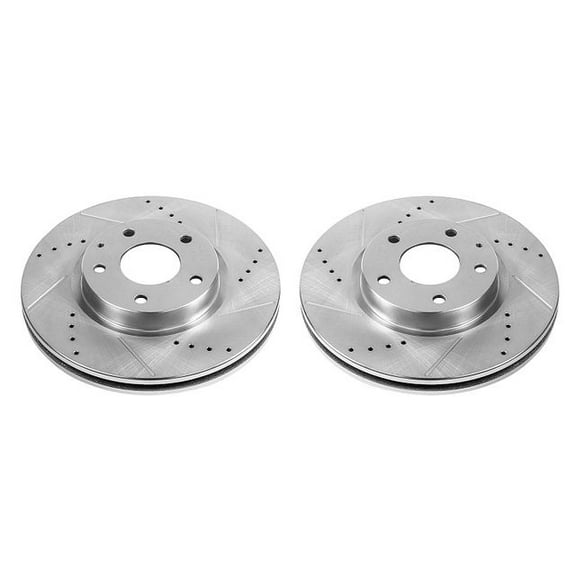 Power Stop Front Pair of Drilled and Slotted Brake Rotors JBR1596XPR