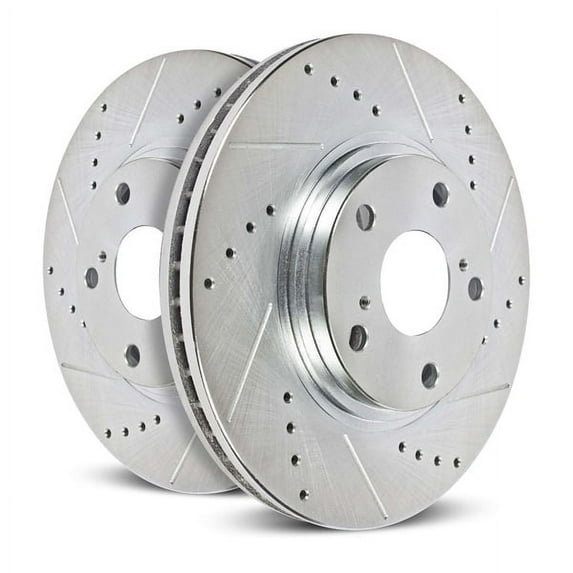 Power Stop Front Pair of Drilled and Slotted Brake Rotors JBR590XPR Fits 1991 Toyota MR2