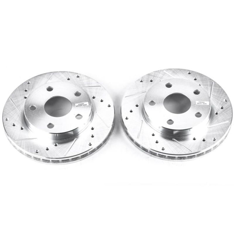 Power Stop Front Pair of Drilled and Slotted Brake Rotors JBR590XPR Fits 1991 Toyota MR2