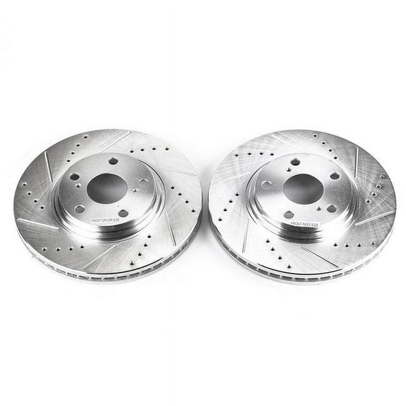 Power Stop Front Pair of Drilled and Slotted Brake Rotors JBR737XPR