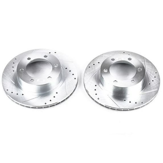 Power Stop Front Pair of Drilled and Slotted Brake Rotors JBR794XPR