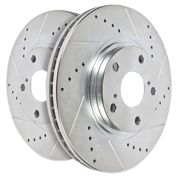 Power Stop Front Pair of Drilled and Slotted Brake Rotors JBR923XPR