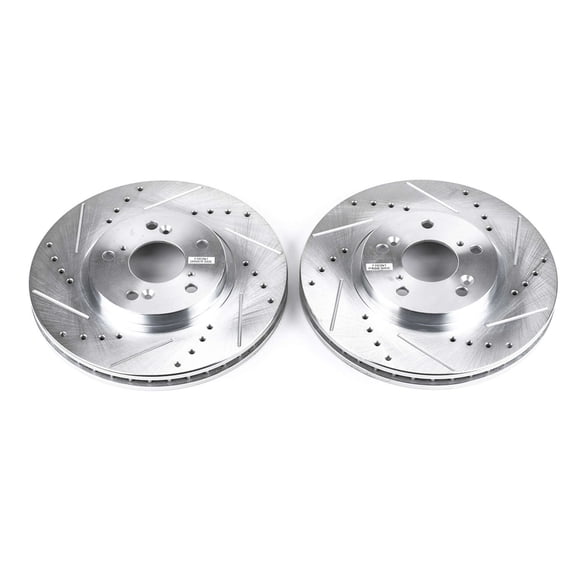 Power Stop Front Pair of Drilled and Slotted Brake Rotors JBR923XPR