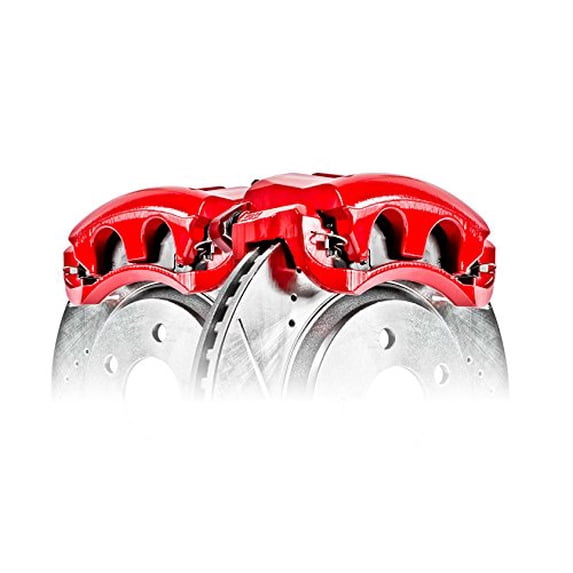 Power Stop Front Pair of Red Powder Coated Calipers S1598