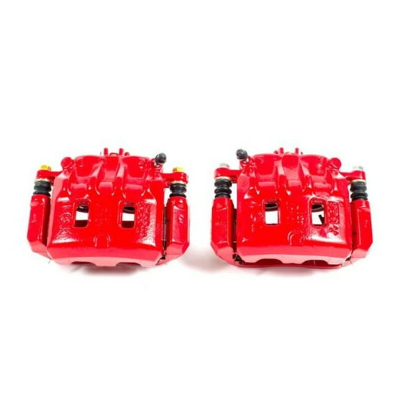 Power Stop Front Pair of Red Powder Coated Calipers S1948A