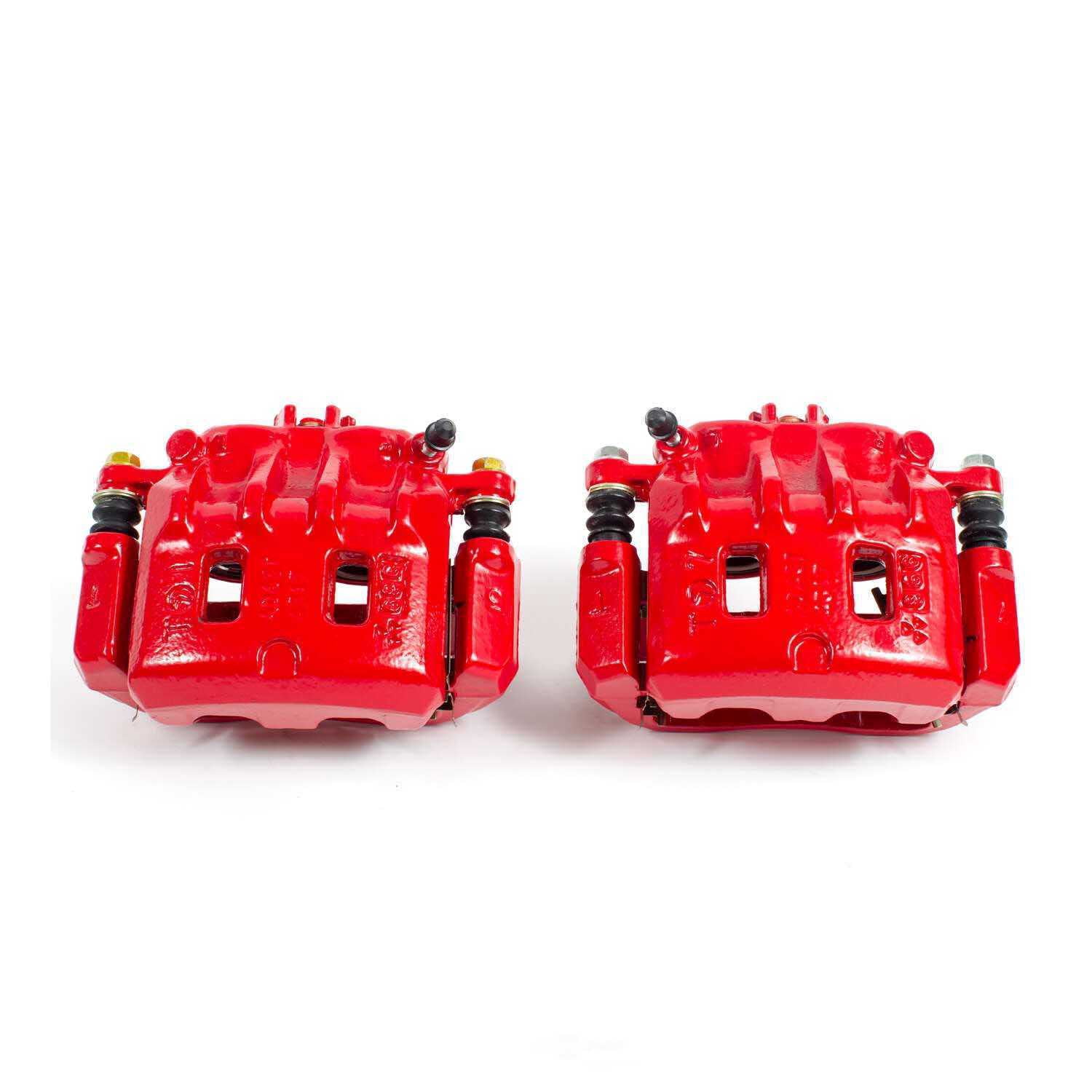 Power Stop Front Pair of Red Powder Coated Calipers S1948A