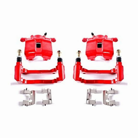 Power Stop Front Pair of Red Powder Coated Calipers S2584