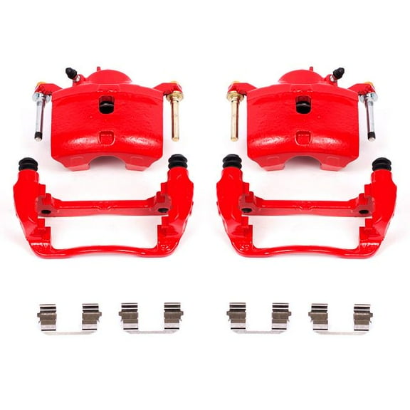 Power Stop Front Pair of Red Powder Coated Calipers S2660