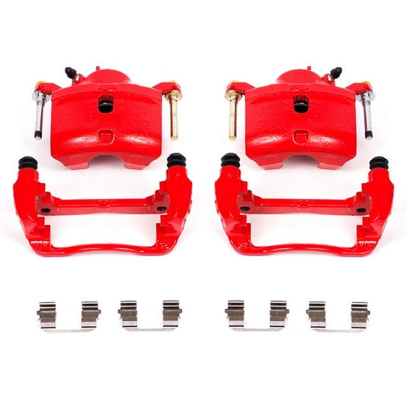 Power Stop Front Pair of Red Powder Coated Calipers S2660
