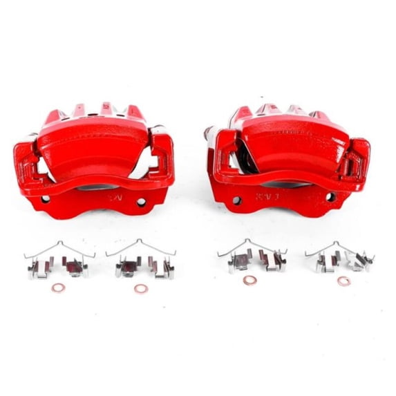 Power Stop Front Pair of Red Powder Coated Calipers S2774