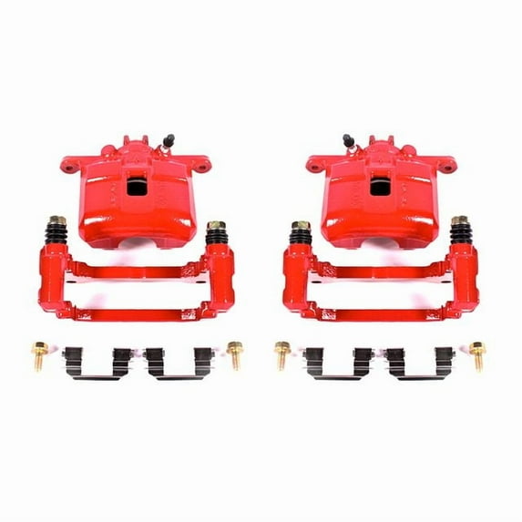 Power Stop Front Pair of Red Powder Coated Calipers S2808