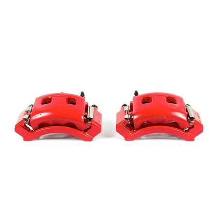 Power Stop Front Pair of Red Powder Coated Calipers S4762