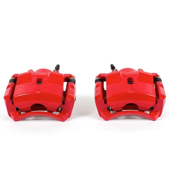 Power Stop Front Pair of Red Powder Coated Calipers S4910