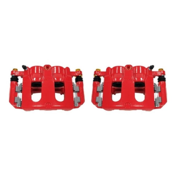Power Stop Front Pair of Red Powder Coated Calipers S5214