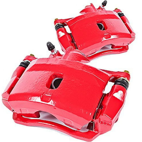 Power Stop Front Pair of Red Powder Coated Calipers S5236