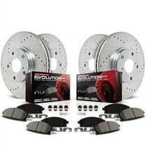 Power Stop Front, Rear Brake Kit with Drilled, Slotted Rotors and Ceramic Brake Pads K4076