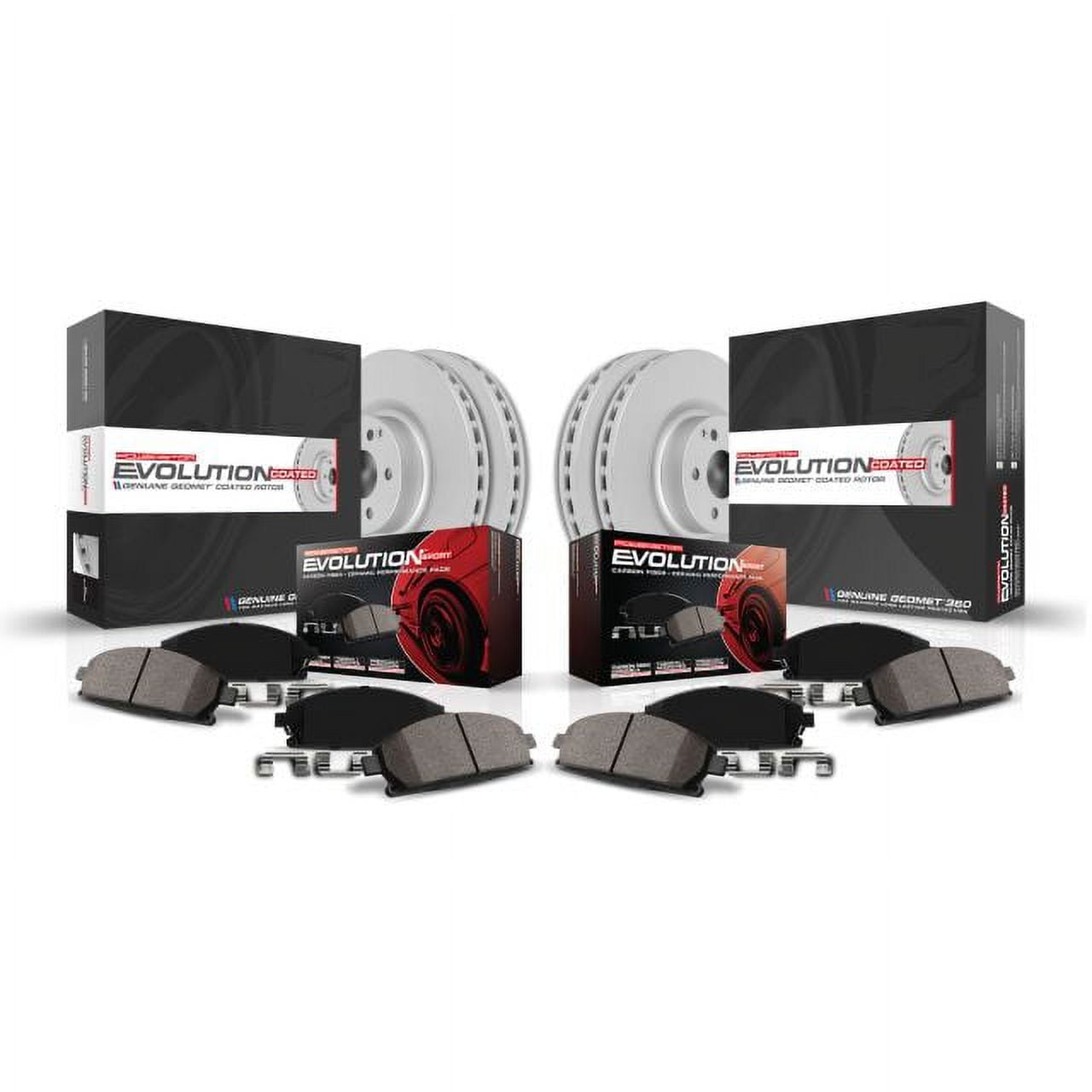 PowerStop Front and Rear Geomet Coated Brake Rotor and Pad Kit Fits: FORD Select Models CRK6477