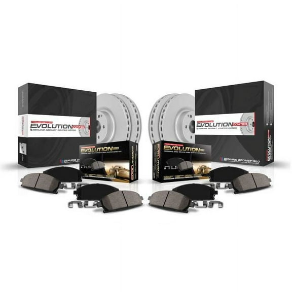 PowerStop Front and Rear Geomet Coated Brake Rotor and Pad Kit Fits: HYUNDAI Select Models CRK6950