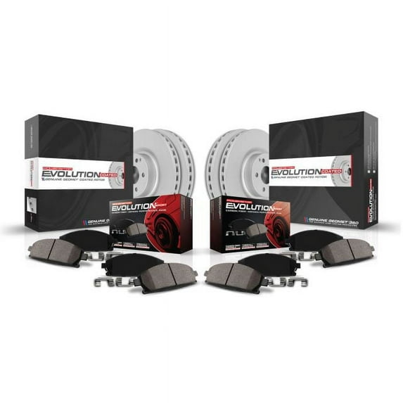 PowerStop Front and Rear Geomet Coated Brake Rotor and Pad Kit Fits: SAAB Select Models CRK833