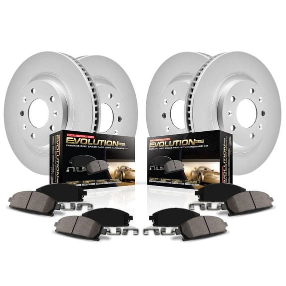 PowerStop Front and Rear Geomet Coated Brake Rotor and Pad Kit Fits: BMW Select Models CRK946