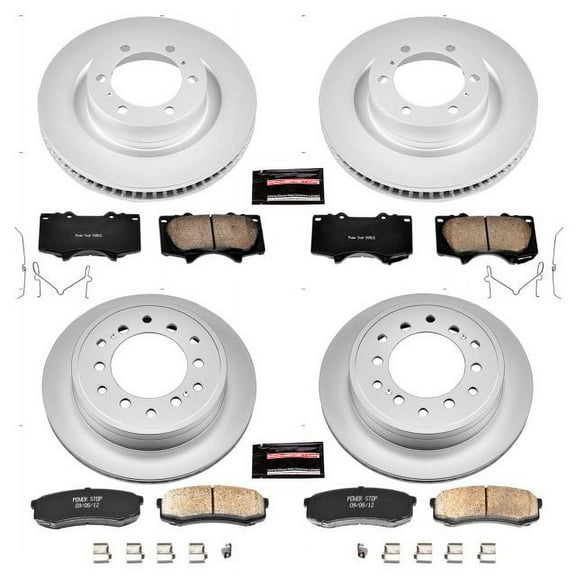 Power Stop Front, Rear Geomet Coated Brake Rotor and Pad Kit CRK5874