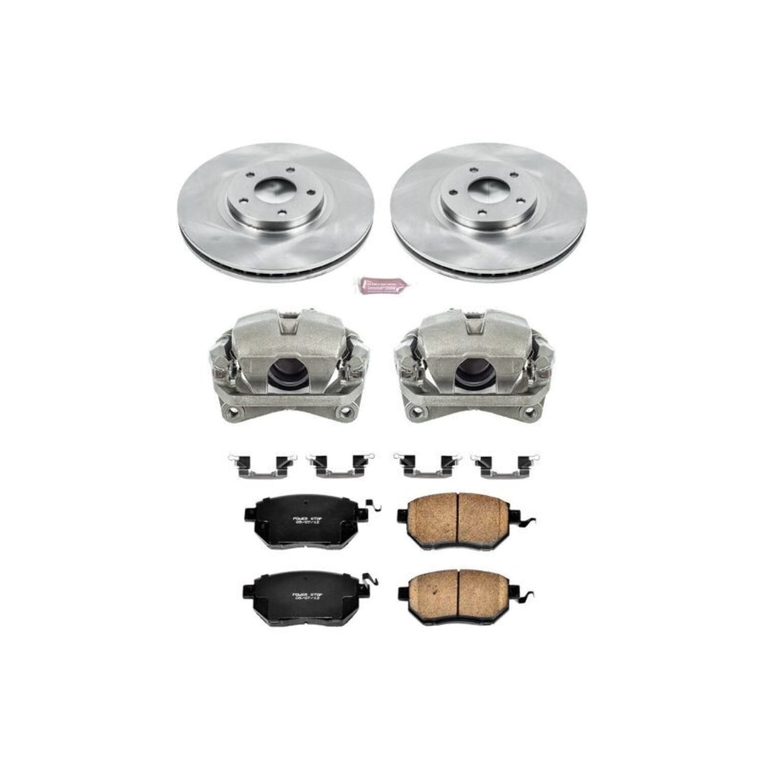 PowerStop Front Stock Replacement Brake Pad and Rotor Kit with Calipers Fits: INFINITI Select Models KCOE091B