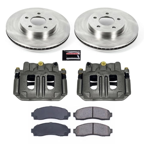 PowerStop Front Stock Replacement Brake Pad and Rotor Kit with Calipers Fits: CHEVROLET PONTIAC SATURN Select Models KCOE1576