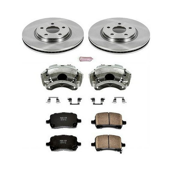PowerStop Front Stock Replacement Brake Pad and Rotor Kit with Calipers Fits: CHEVROLET PONTIAC SATURN Select Models KCOE1610