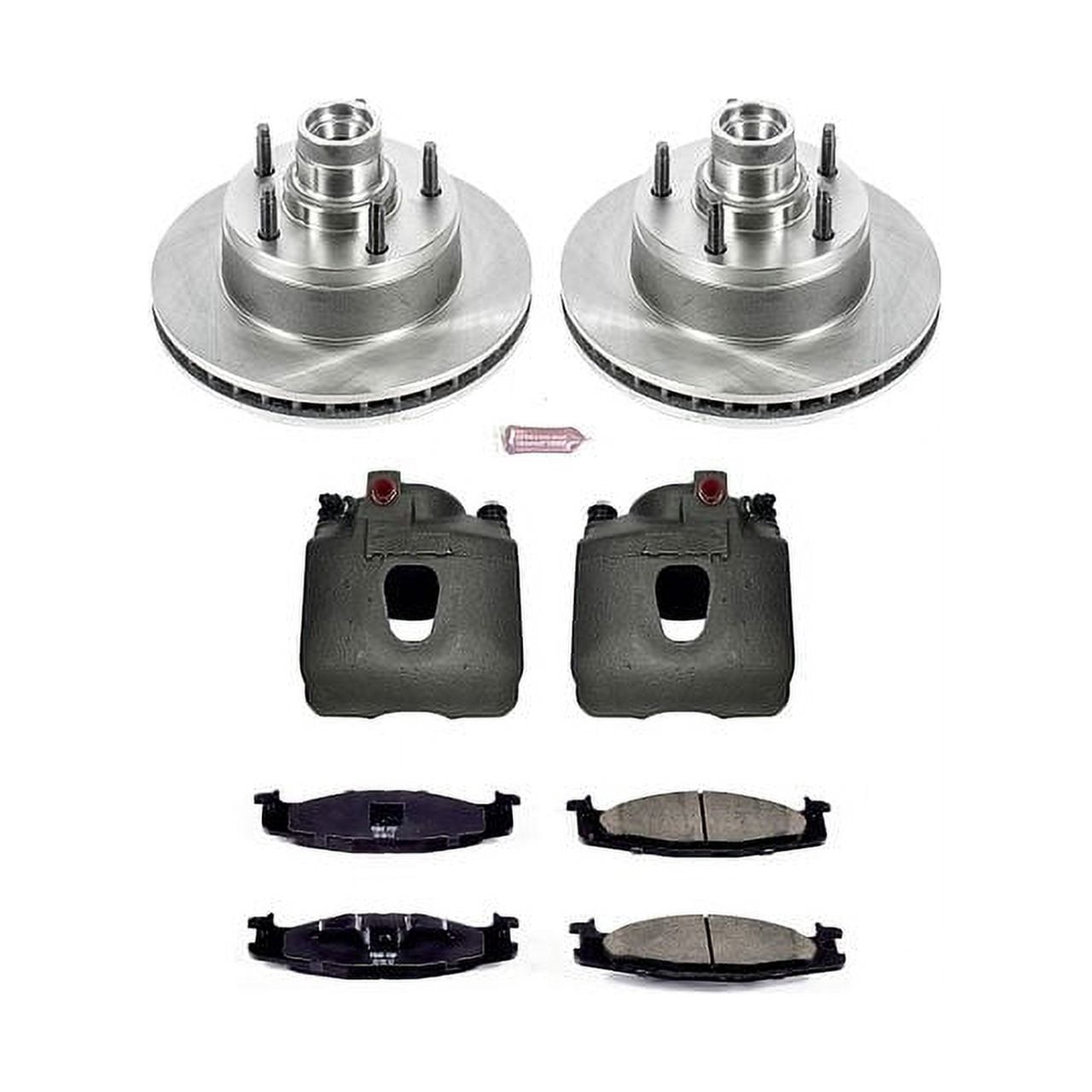 PowerStop Front Stock Replacement Brake Pad and Rotor Kit with Calipers Fits: FORD Select Models KCOE1832