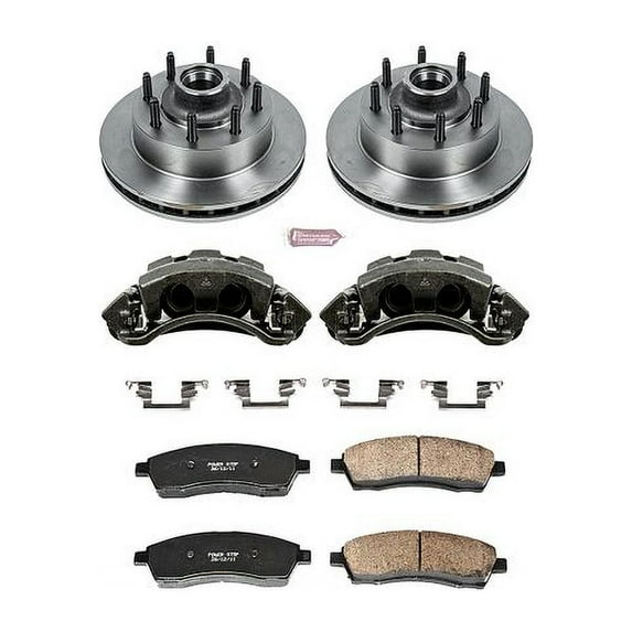 PowerStop Front Stock Replacement Brake Pad and Rotor Kit with Calipers Fits: FORD Select Models KCOE1891