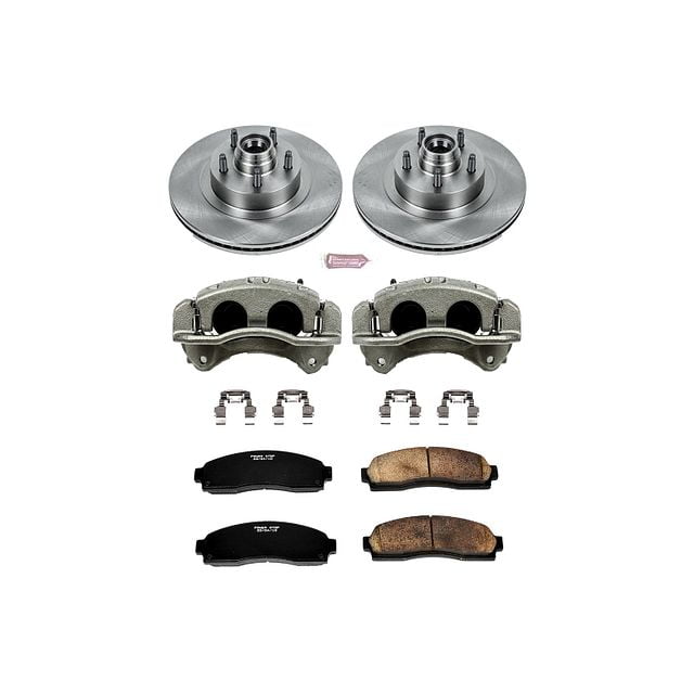 PowerStop Front Stock Replacement Brake Pad and Rotor Kit with Calipers Fits: FORD Select Models KCOE1920