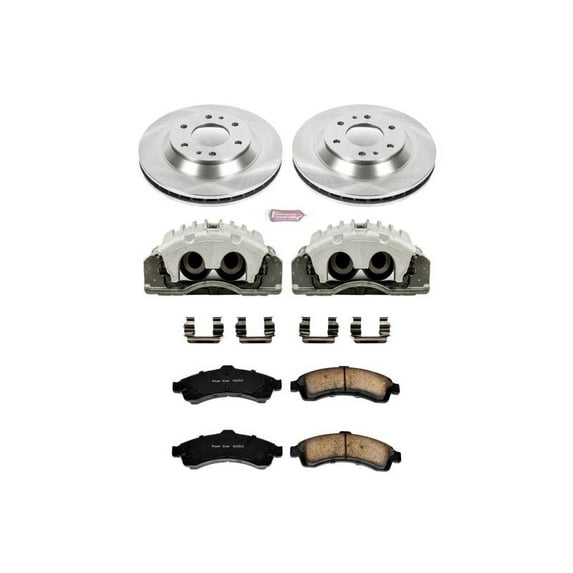 PowerStop Front Stock Replacement Brake Pad and Rotor Kit with Calipers Fits: BUICK CHEVROLET GMC ISUZU OLDSMOBILE Select Models KCOE2057